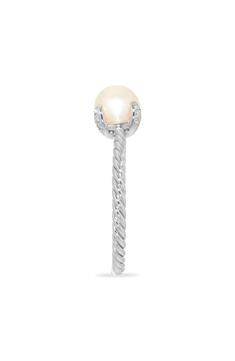 David Yurman Pearl Classics Ring in Sterling Silver with Diamonds, 2mm, Alternate, color, Silver Pave