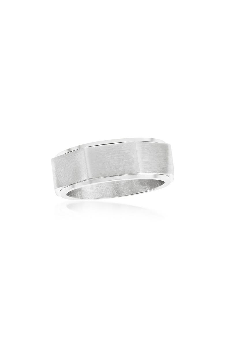 Men's Geometric Spinner Ring, Main, color, SILVER