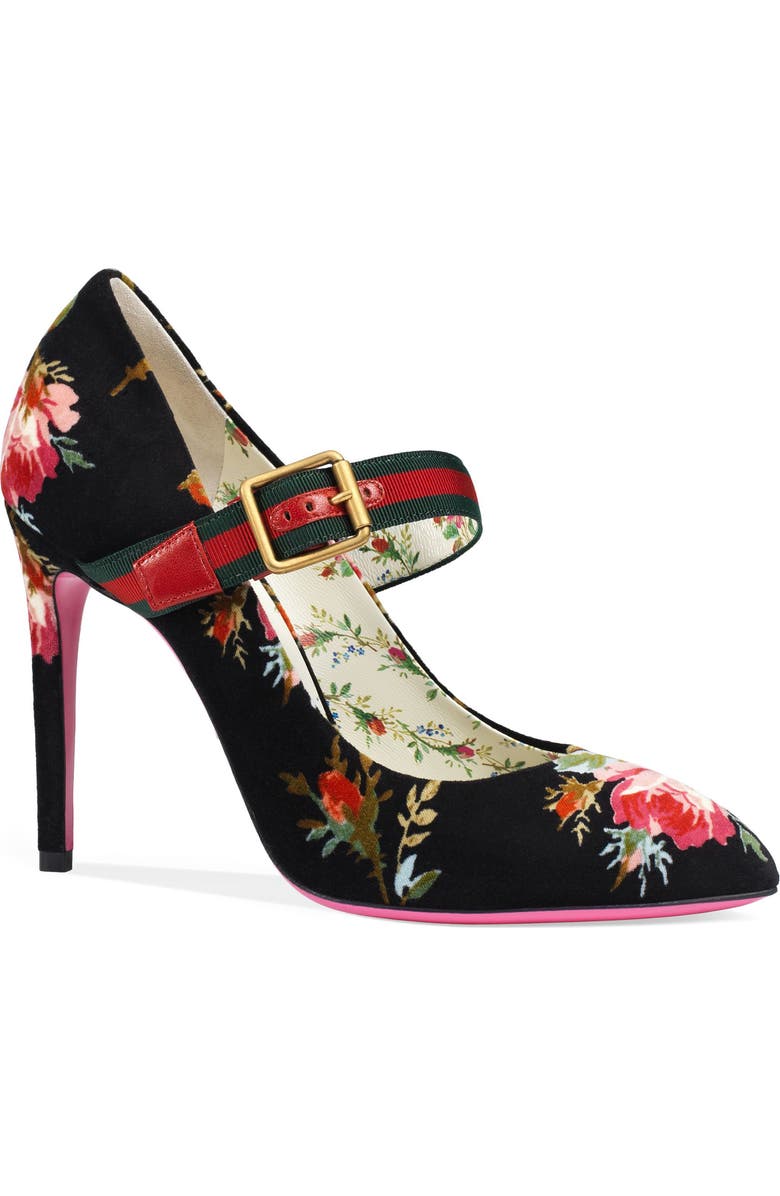 Gucci Sylvie Pointy Toe Mary Jane Pump, Main, color,