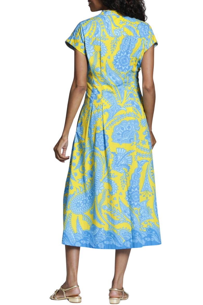 Paisley Print Tie Front A-Line Dress, Alternate, color, YELLOW MULTI