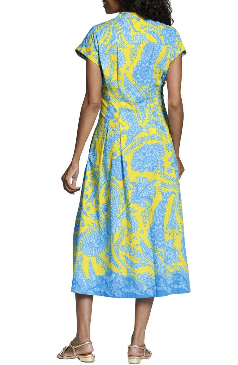 APNY Paisley Print Tie Front A-Line Dress, Alternate, color, Yellow Multi