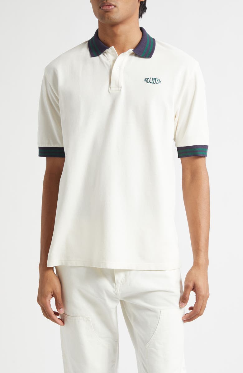 PALMES Oval Logo Cotton Piqué Polo, Main, color, Broken White