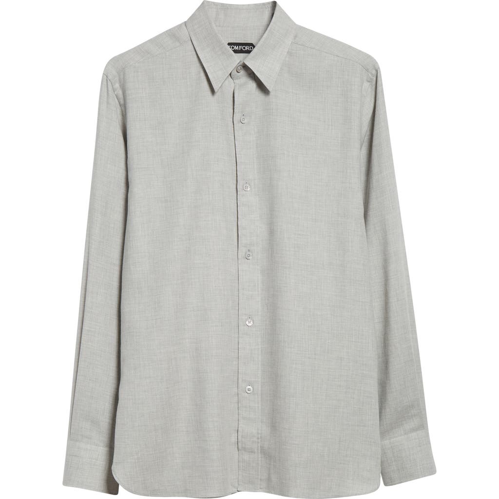 Tom Ford Melange Fluid Shirt In Gray