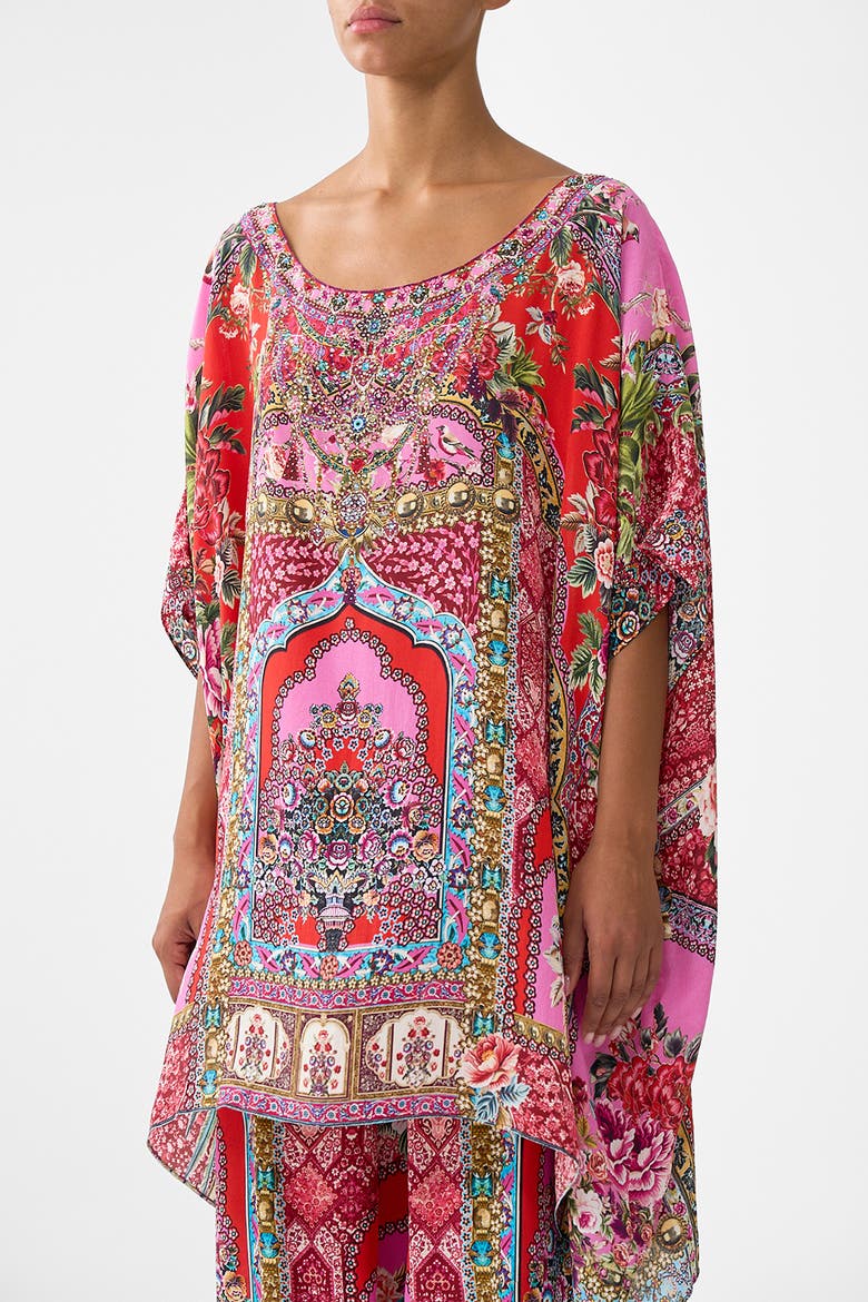 Short Round Neck Kaftan, Alternate, color, Heirloom Empire