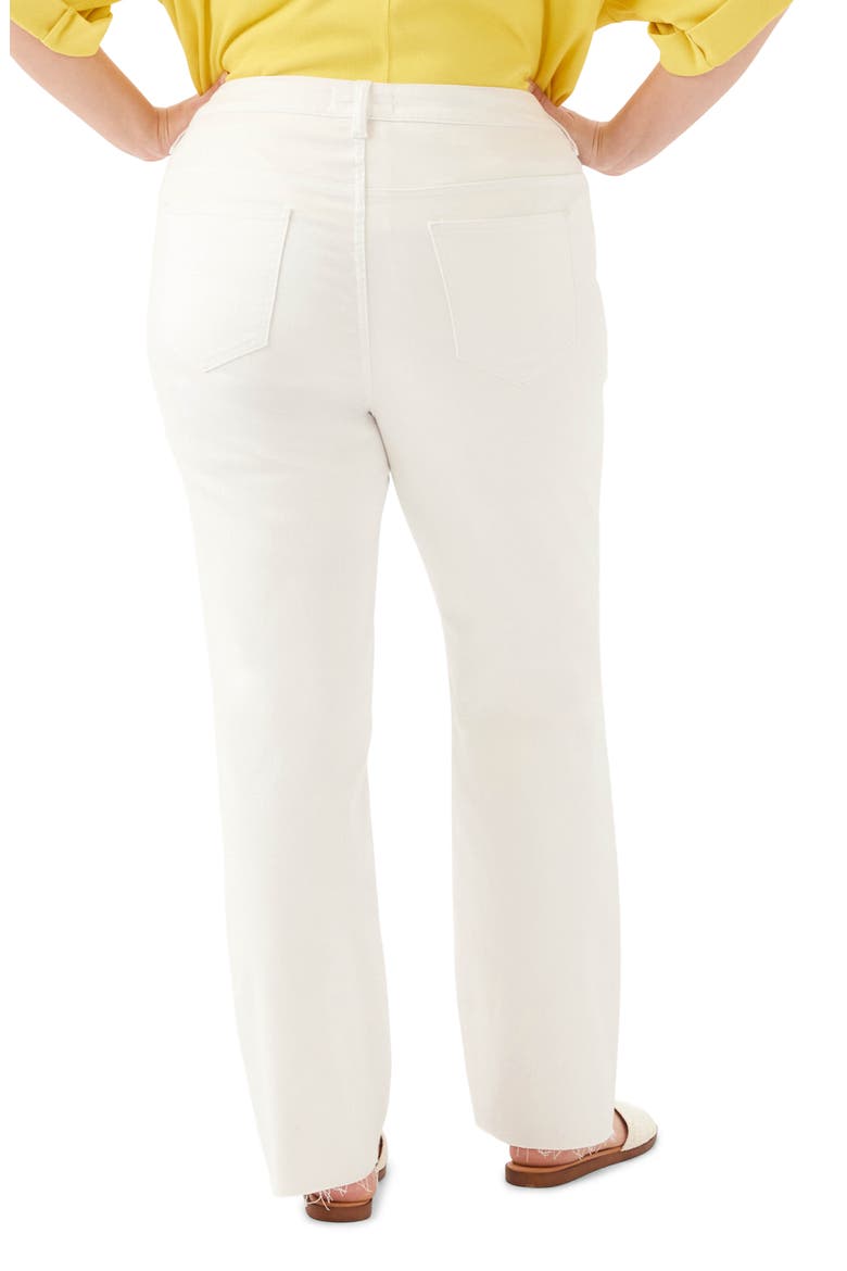 Raw Hem Straight Leg Jeans, Alternate, color, OFF WHITE