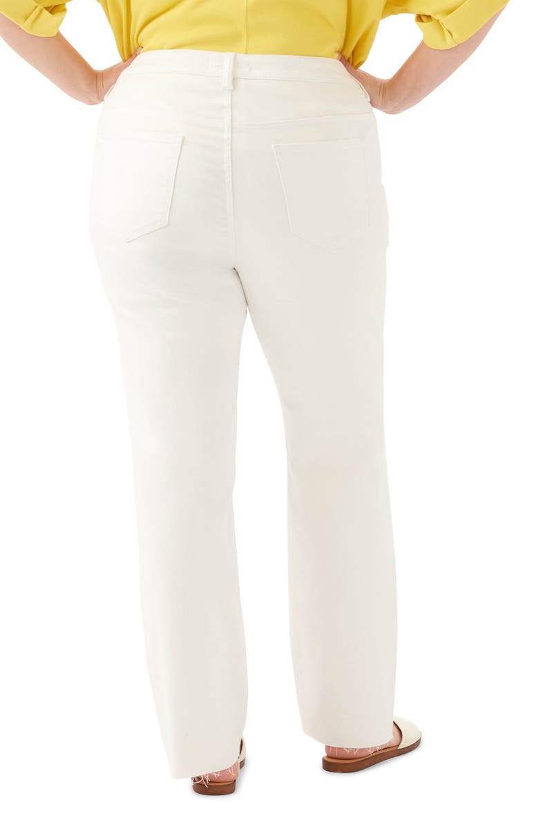 Karen Kane Raw Hem Straight Leg Jeans, Alternate, color, Off White