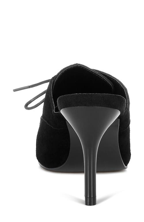 Rag & Co Women's Miladi Genuine Suede Leather Stiletto Mules In Black In Black