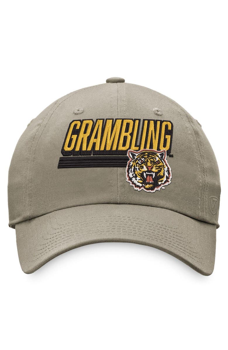 TOP OF THE WORLD Men's Top of the World Khaki Grambling Tigers Slice Adjustable Hat, Alternate, color, 
