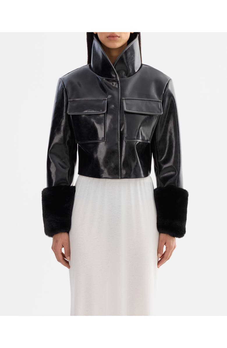LAMARQUE Hedda | Cropped Faux Leather Jacket, Alternate, color, Black