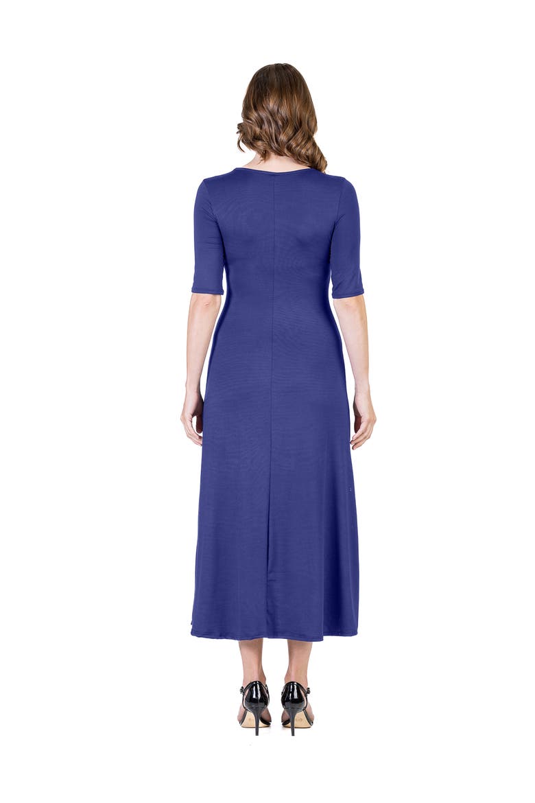 Womens Casual Maxi Dress With Sleeves, Alternate, color, Navy