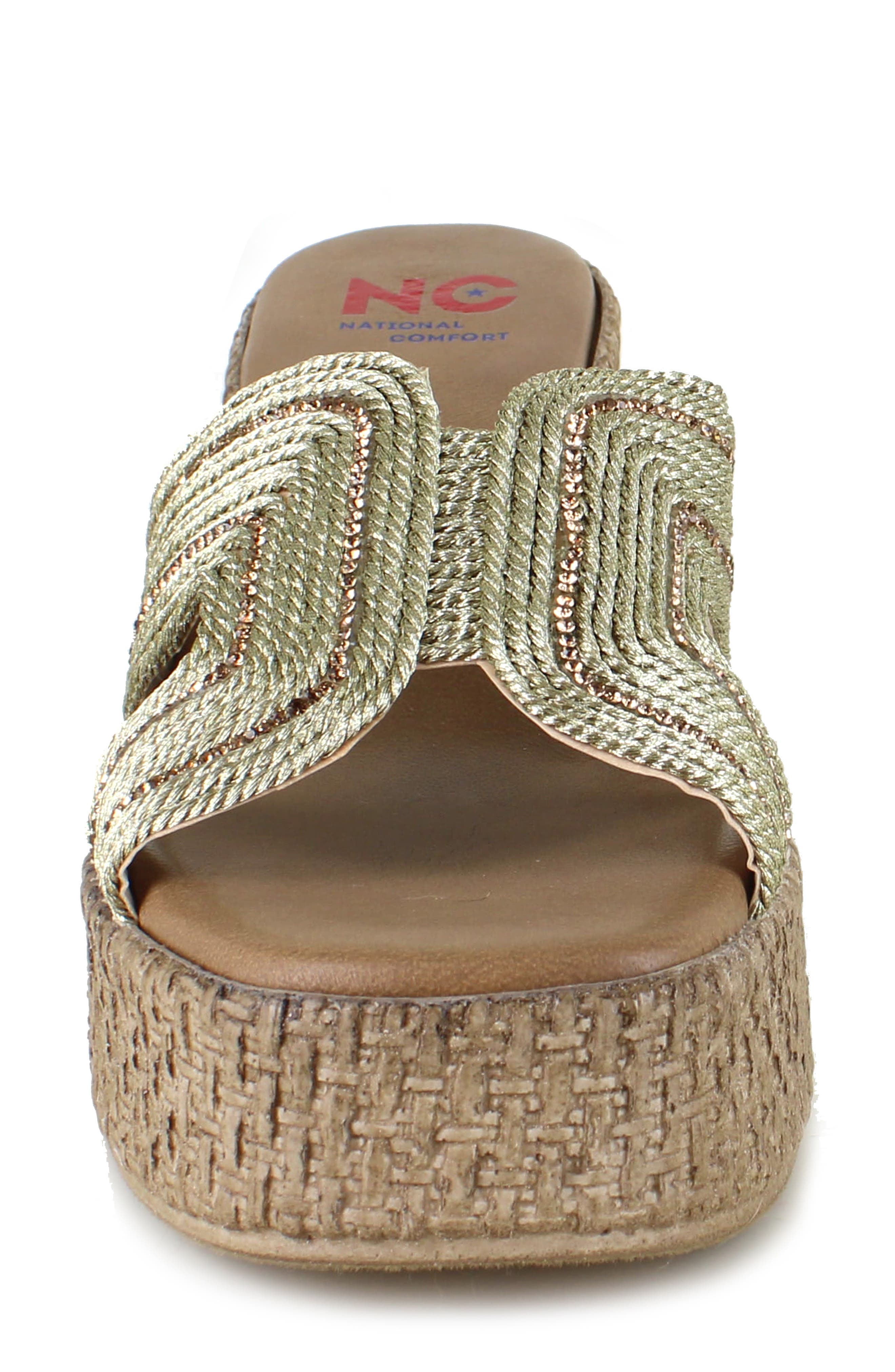 Cornella Platform Slide Sandal, Alternate, color, PLATINUM FABRIC