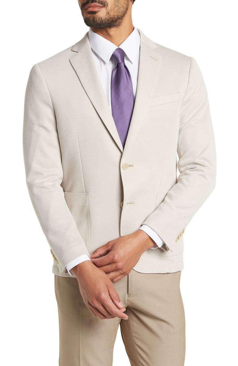SAVILE ROW CO Notch Lapel Knit Blazer, Main, color, 
