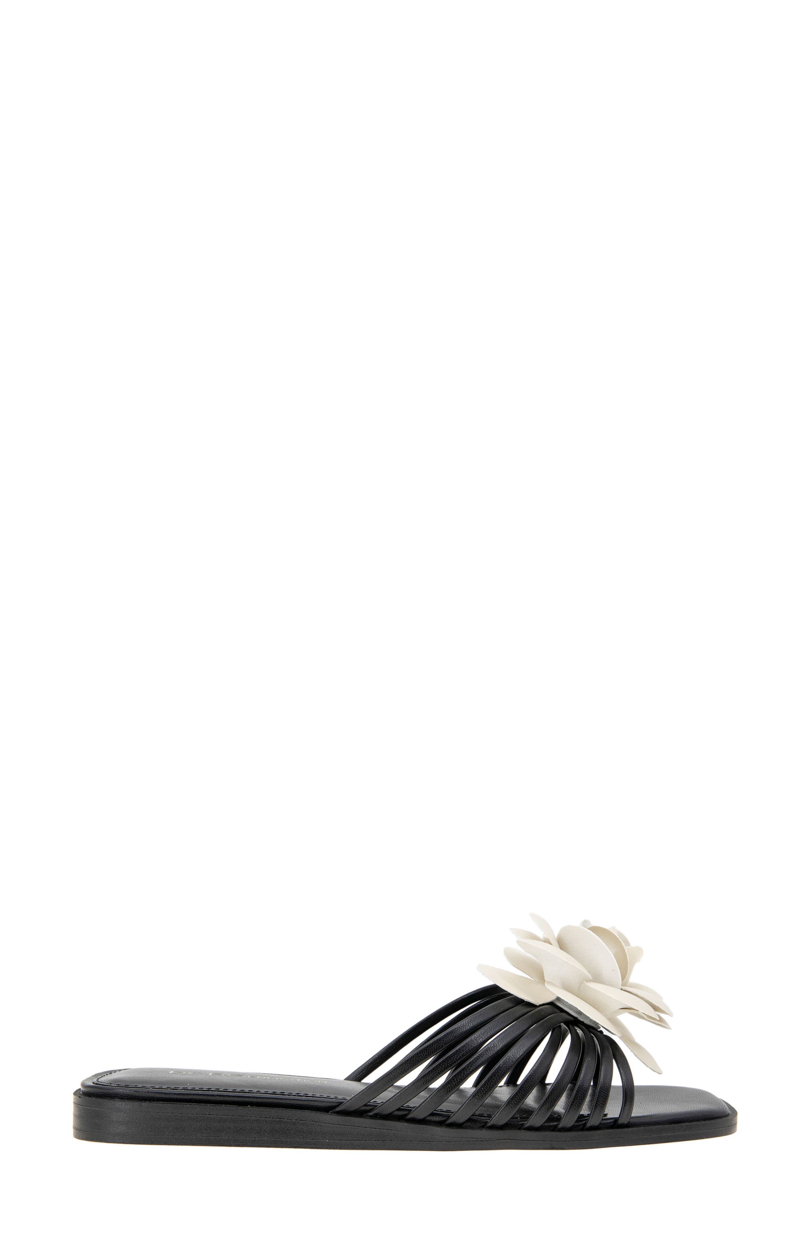 BCBGeneration Masha Flower Appliqué Sandal, Alternate, color, Black-Bianca