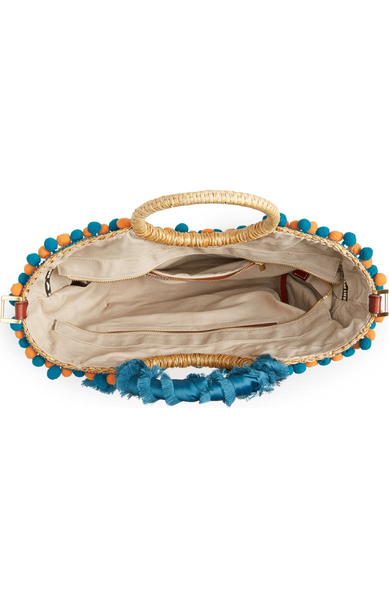 Sam Edelman Inessa Pompom Straw Tote, Alternate, color,