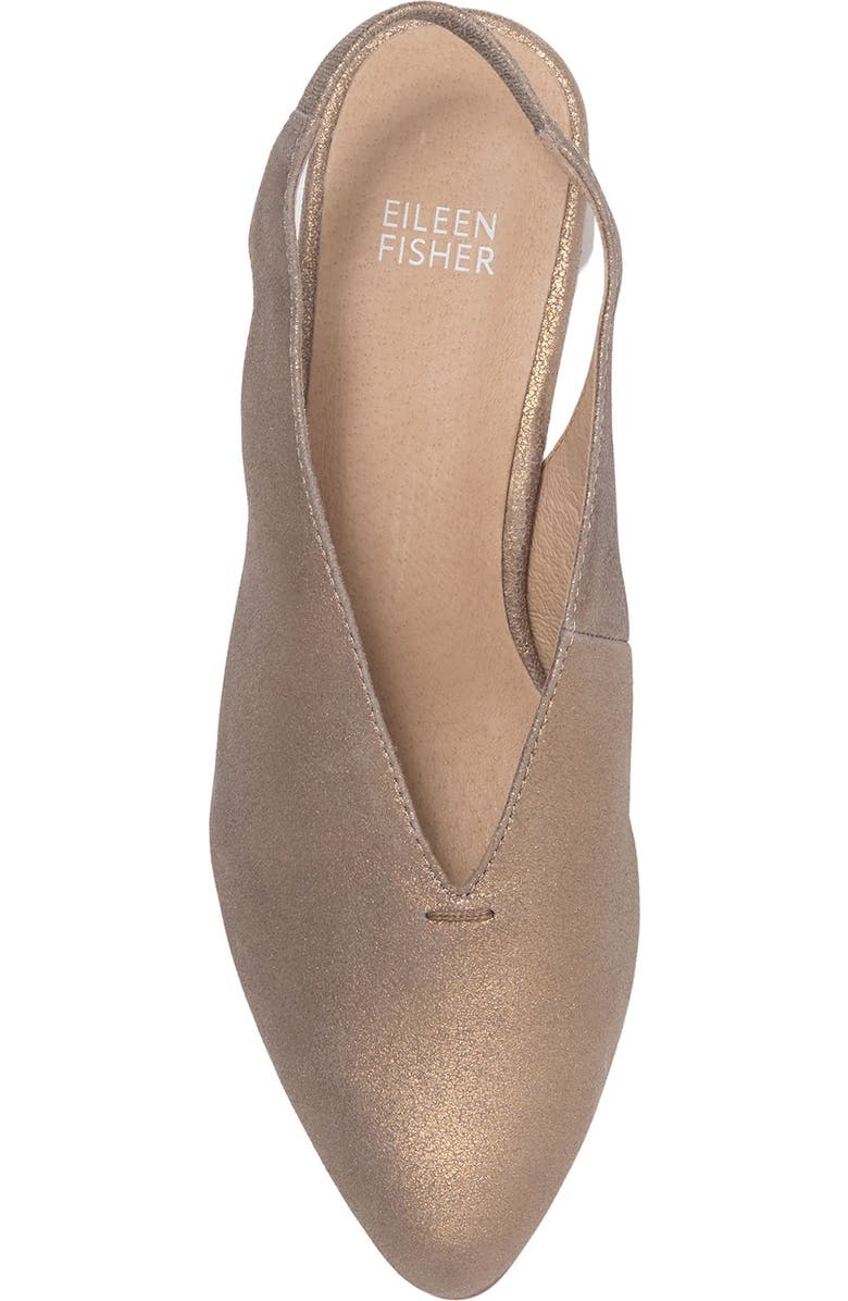 Eileen Fisher Gatwick Metallic Leather Slingback Sandal, Alternate, color,