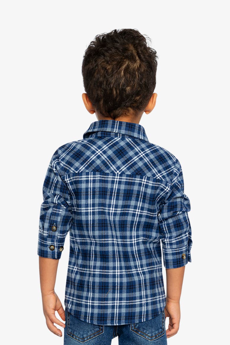 Plaid Button Front Chest Pocket Shirt, Alternate, color, Blue and White Tiles