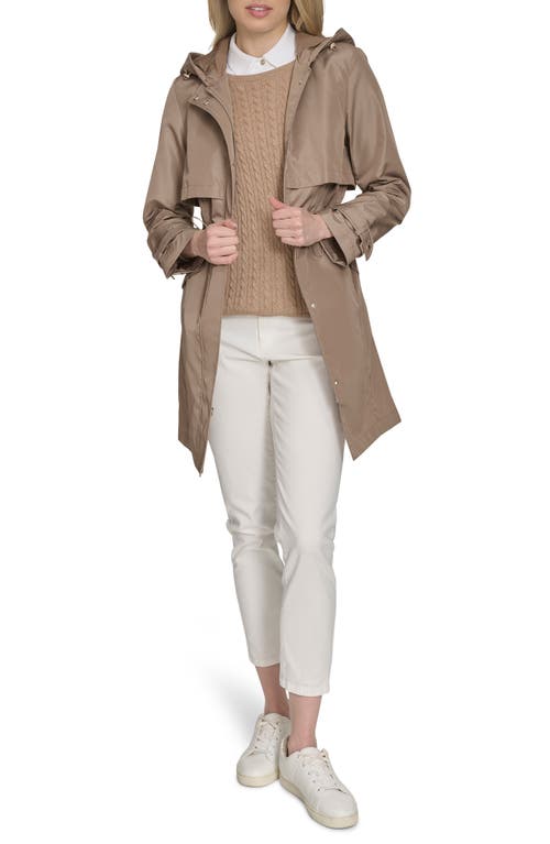 Cole Haan Signature Hooded Trench Raincoat In Champagne