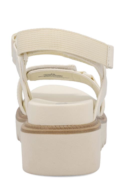 Mia Jovie Womens Faux Eather Platform Ankle Strap In Bone