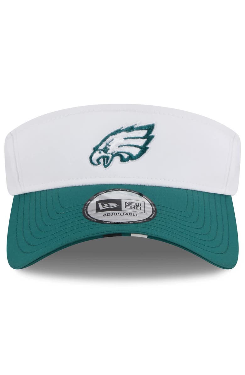New Era Men's New Era White/Midnight Green Philadelphia Eagles 2025 NFL Training Camp Adjustable Visor, Alternate, color, White