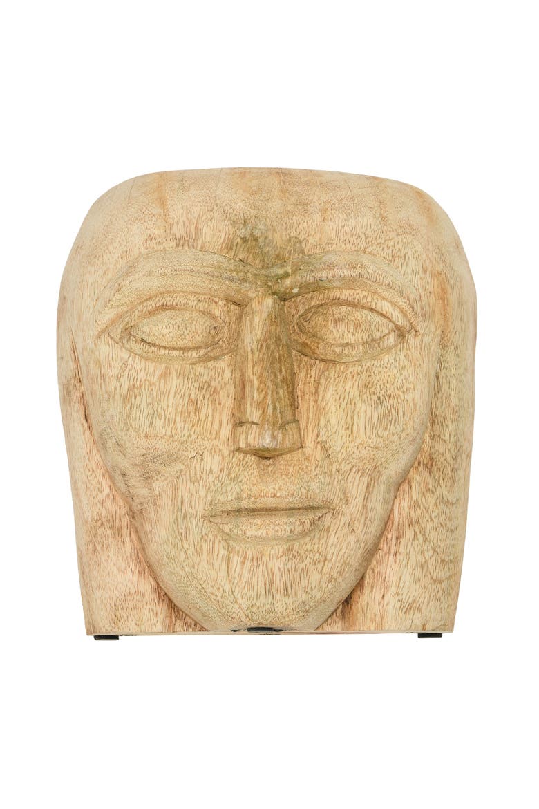 Hand-Carved Face, Main, color, Brown