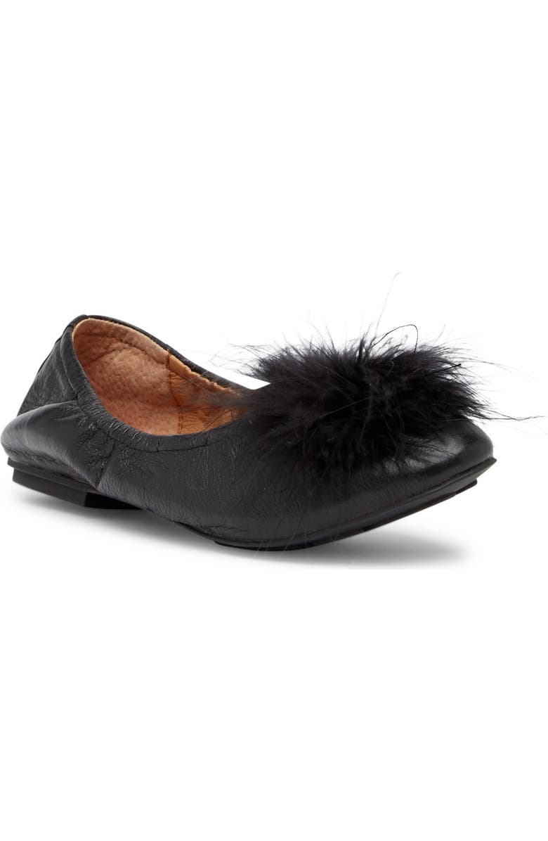 Gentle Souls Signature Portia Genuine Turkey Feather Pompom Flat, Main, color,
