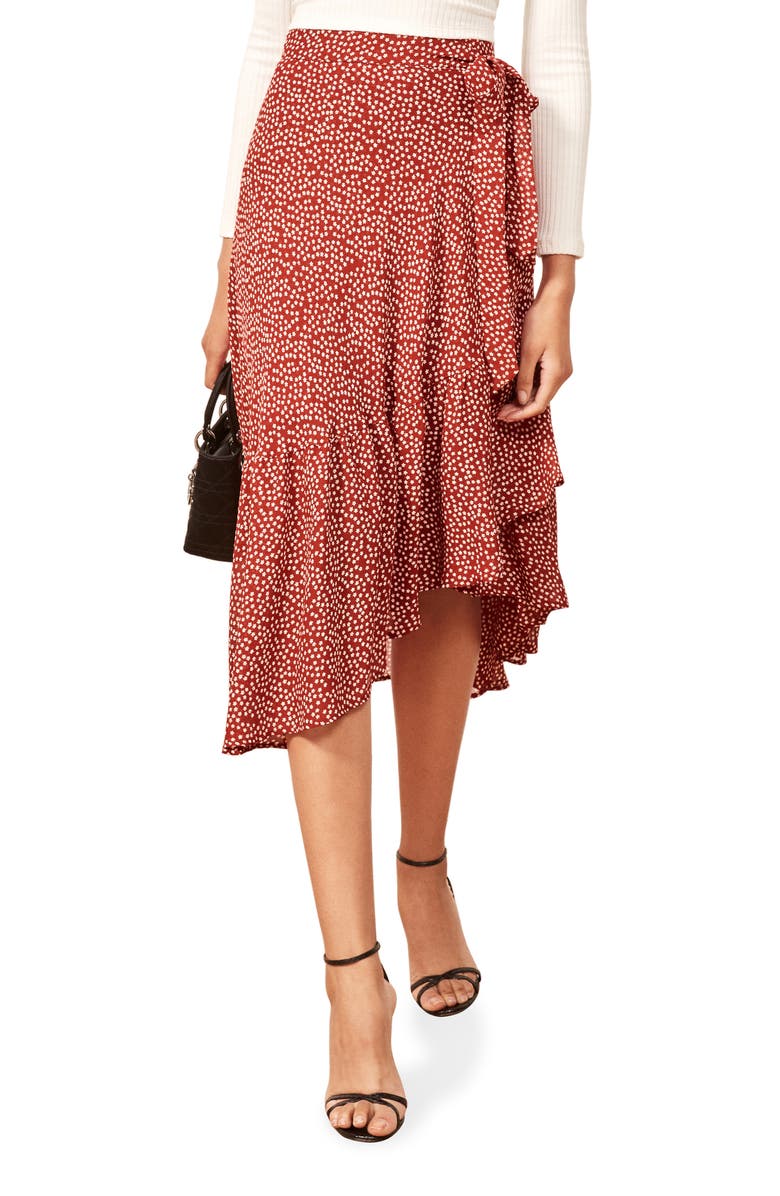 Reformation Annaliese Wrap Skirt, Main, color,