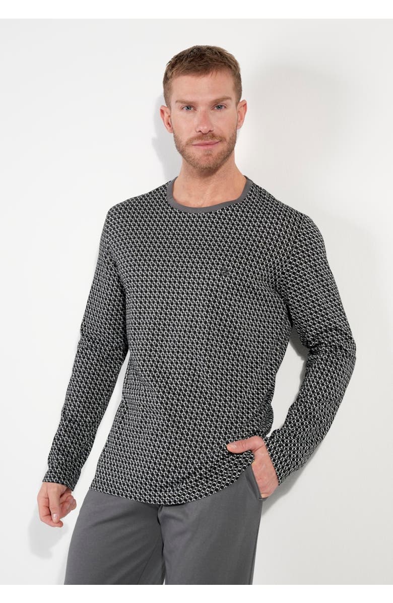 HOM Waldorf Long Pajama Set, Alternate, color, Grey Print