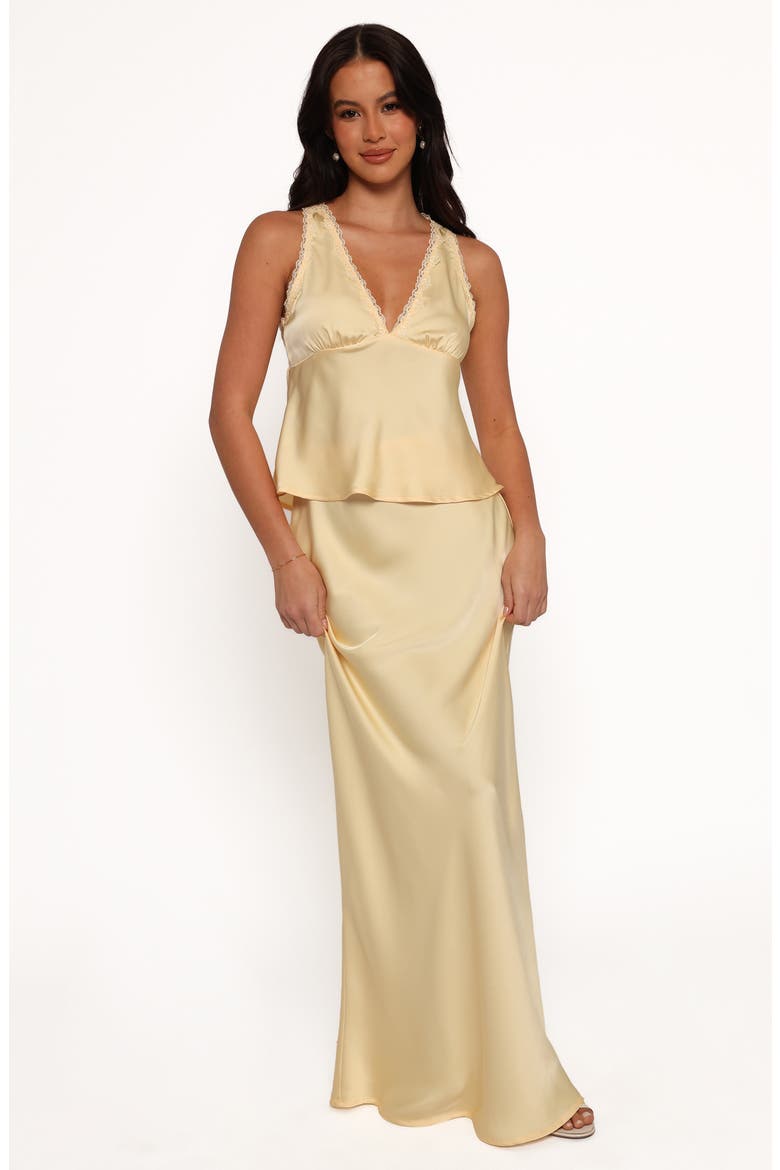 Velman Satin Maxi Skirt, Alternate, color, LEMON