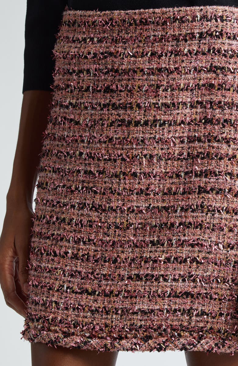 ST. JOHN Metallic Eyelash Tweed Skirt, Alternate, color, Napa Pink Multi
