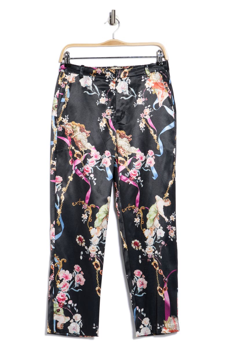 L'AGENCE Ludivine Pants, Alternate, color, Black Multi Rococo Angel