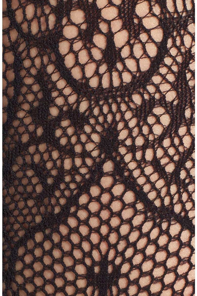 'Lucrezia' Lace Fishnet Tights, Alternate, color, BLACK