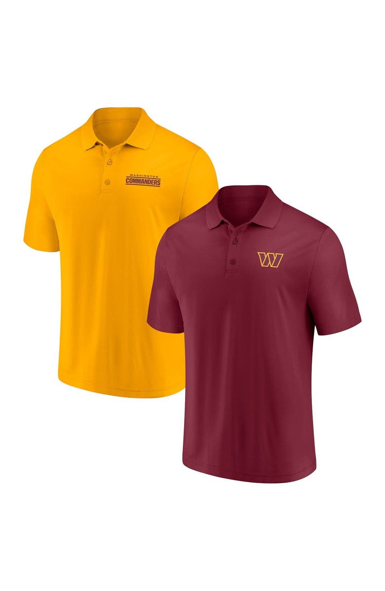FANATICS Men's Fanatics Branded Burgundy/Gold Washington Commanders Dueling Two-Pack Polo Set, Main, color,