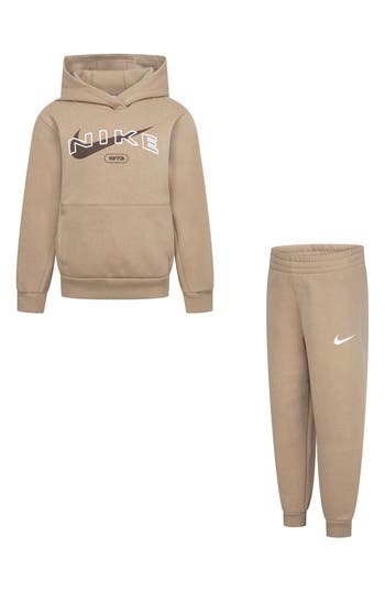 Nike Kids' Fleece Pullover & Joggers Set In Neutral