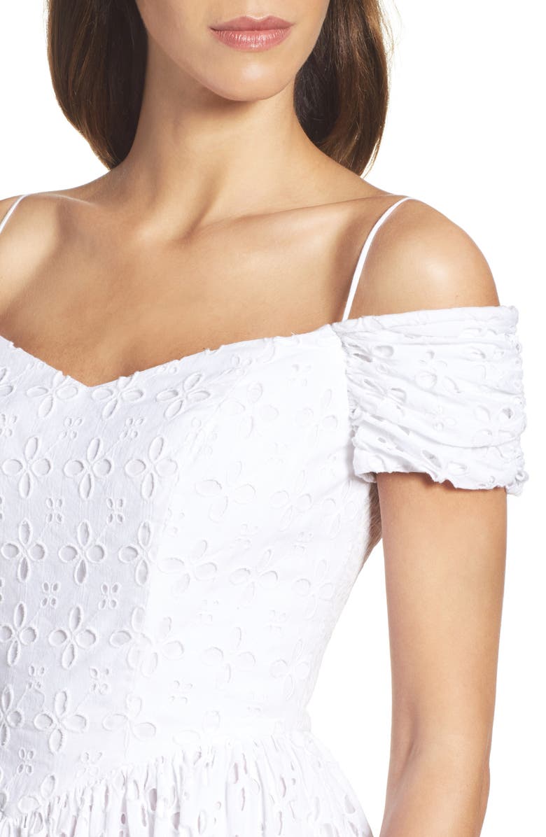 Chetta B Off the Shoulder Midi Dress, Alternate, color,