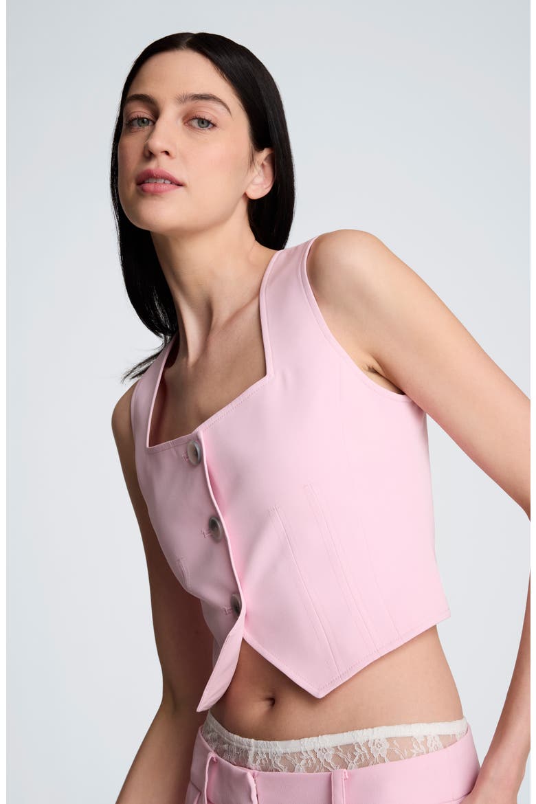 Square Neck Crop Fitted Vest, Alternate, color, CHINTZ PINK