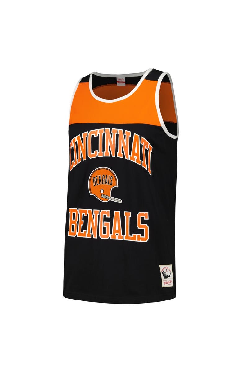 Mitchell & Ness Men's Mitchell & Ness Black/Orange Cincinnati Bengals  Heritage Colorblock Tank Top, Alternate, color, Black