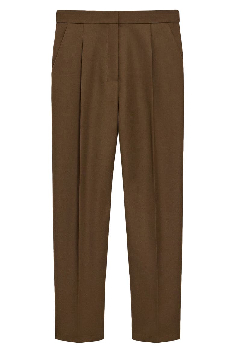 Wool Blend Pleated Pants, Alternate, color, CLOVE