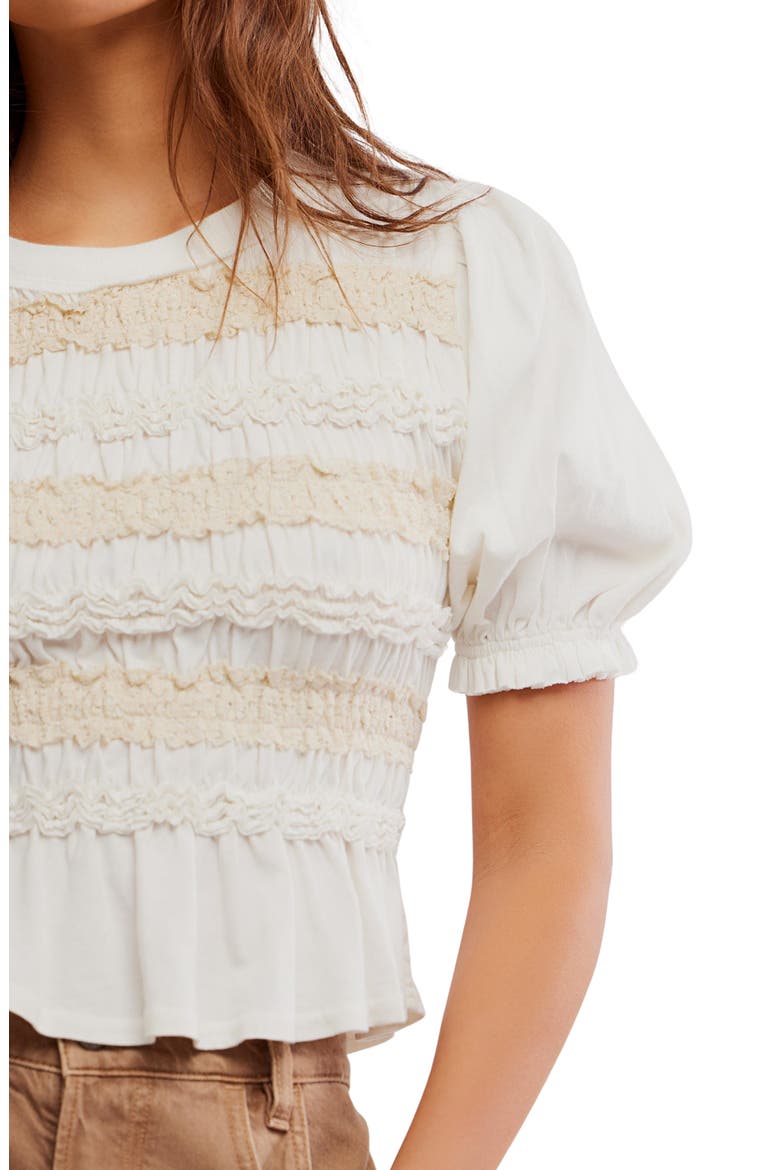 Maxey Lace Trim Cotton Top, Alternate, color, IVORY