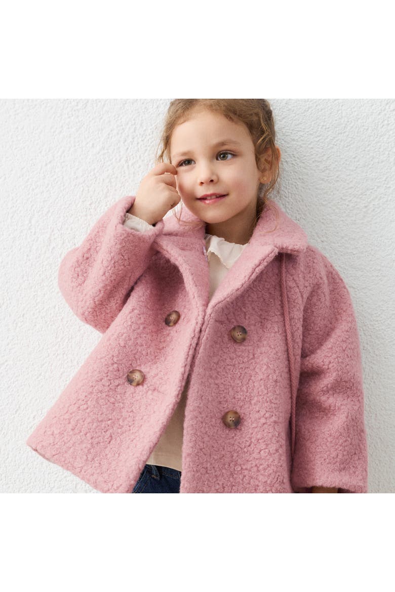 Double-Breasted Wool Coat with Crossbody Pocket, Alternate, color, Pink