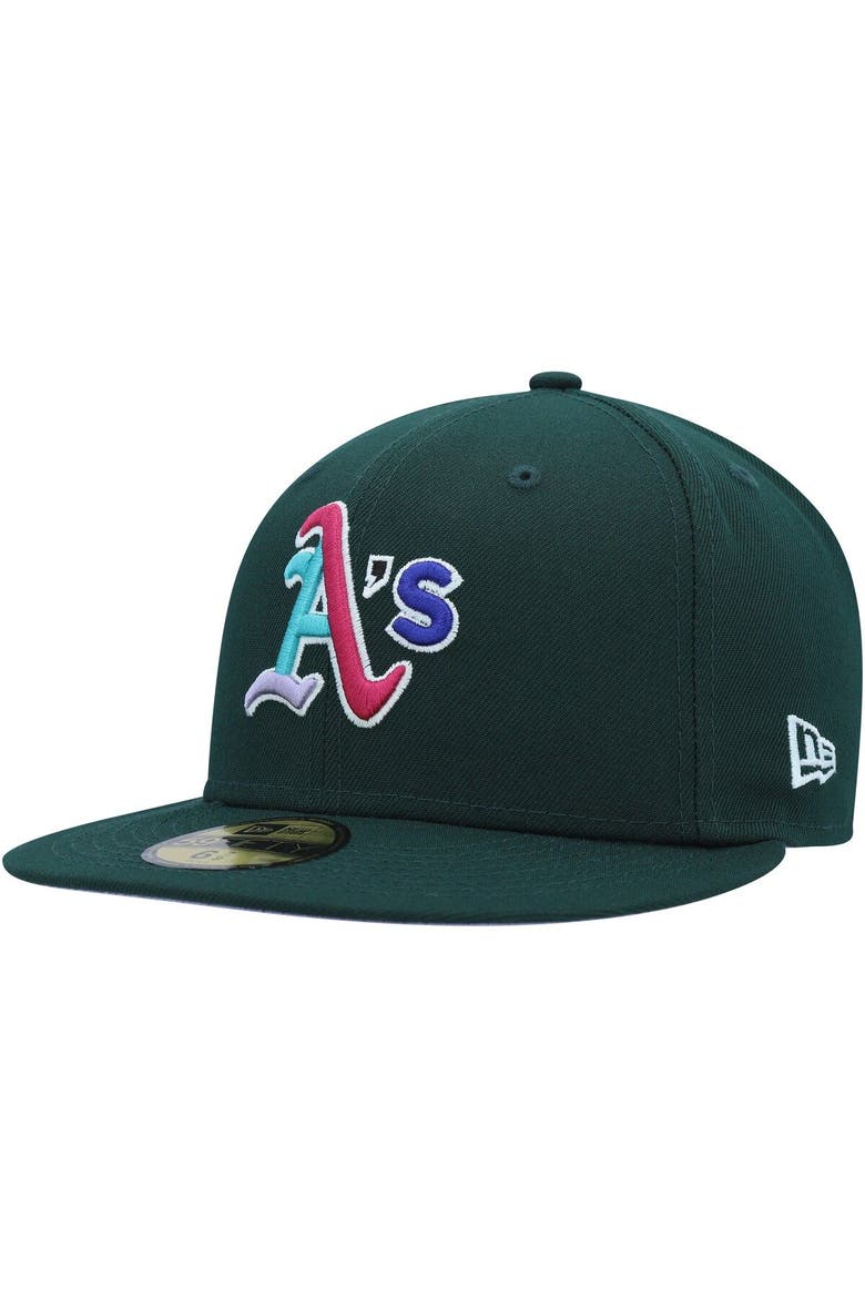Men's New Era Green Oakland Athletics 1989 World Series Polar Lights 59FIFTY Fitted Hat, Alternate, color, Green