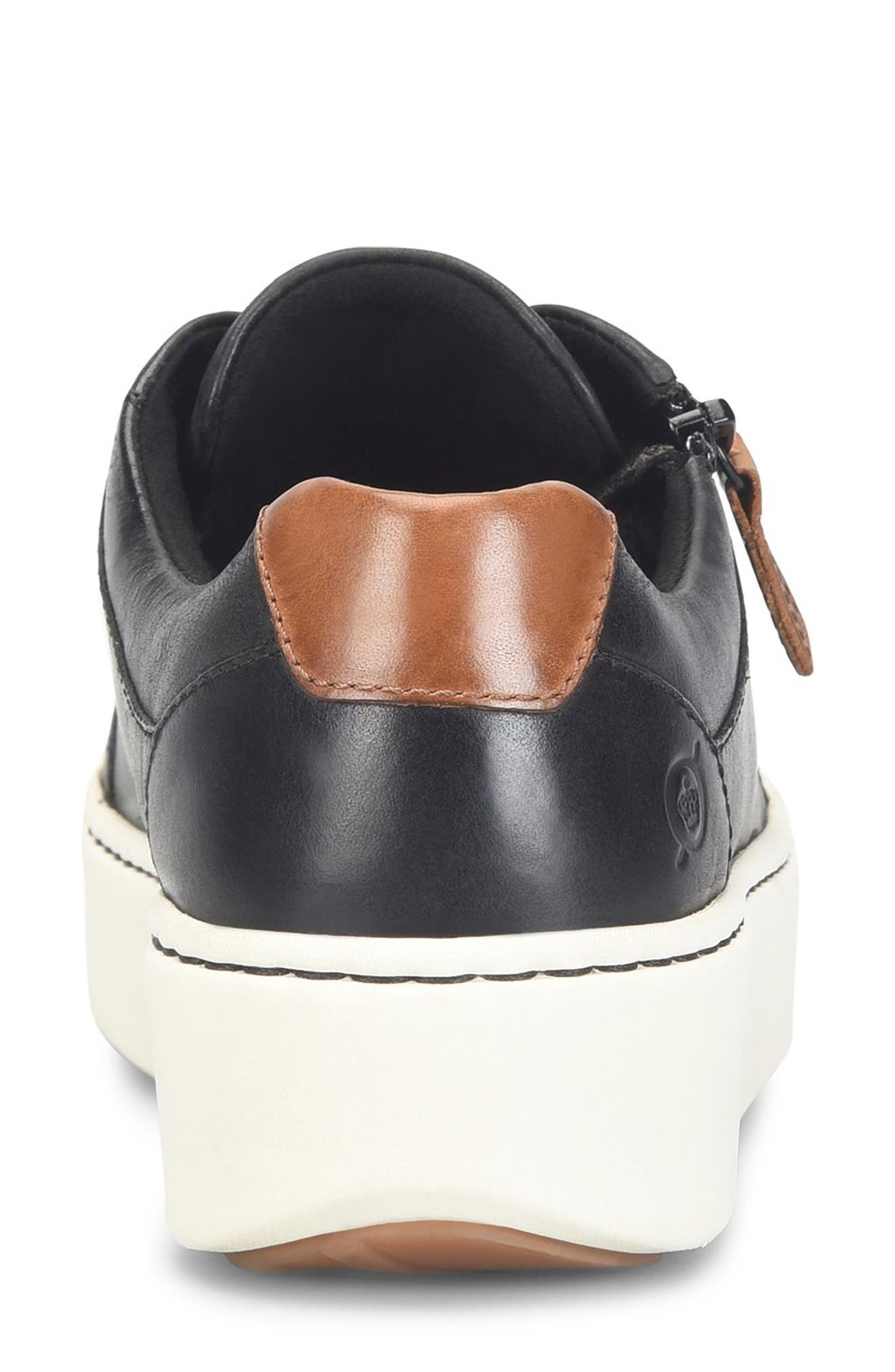 Børn Moxie Zip Sneaker, Alternate, color, Black Leather