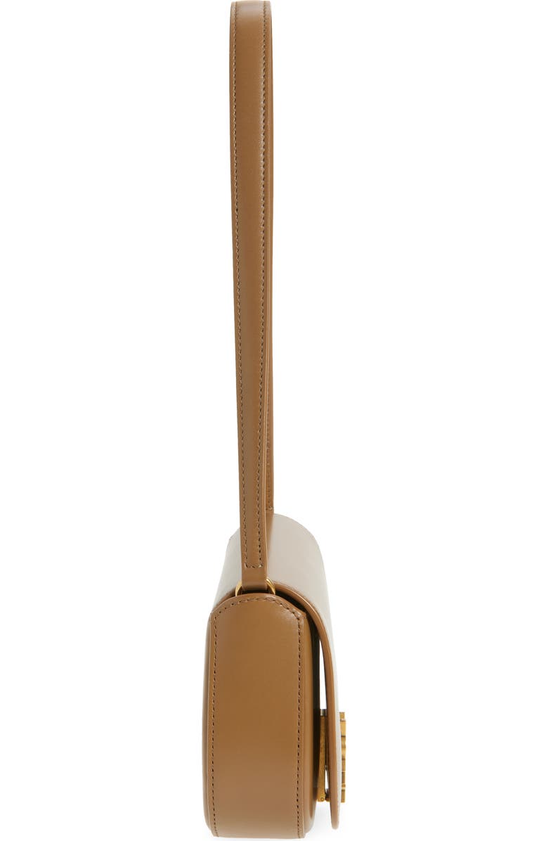 Saint Laurent Mini Cassandre Flap Leather Shoulder Bag, Alternate, color, Dark Cork