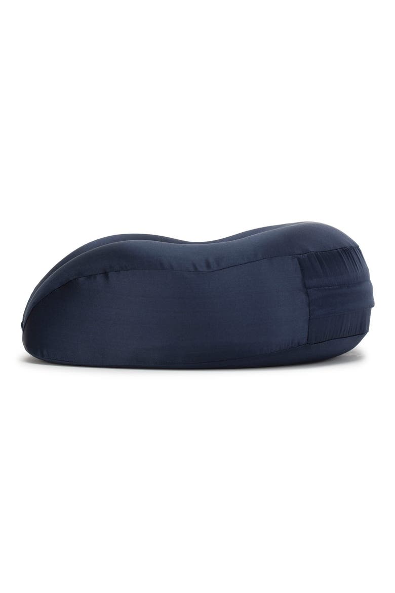 Silk Travel Neck Pillow & Eye Mask Set, Alternate, color, NAVY