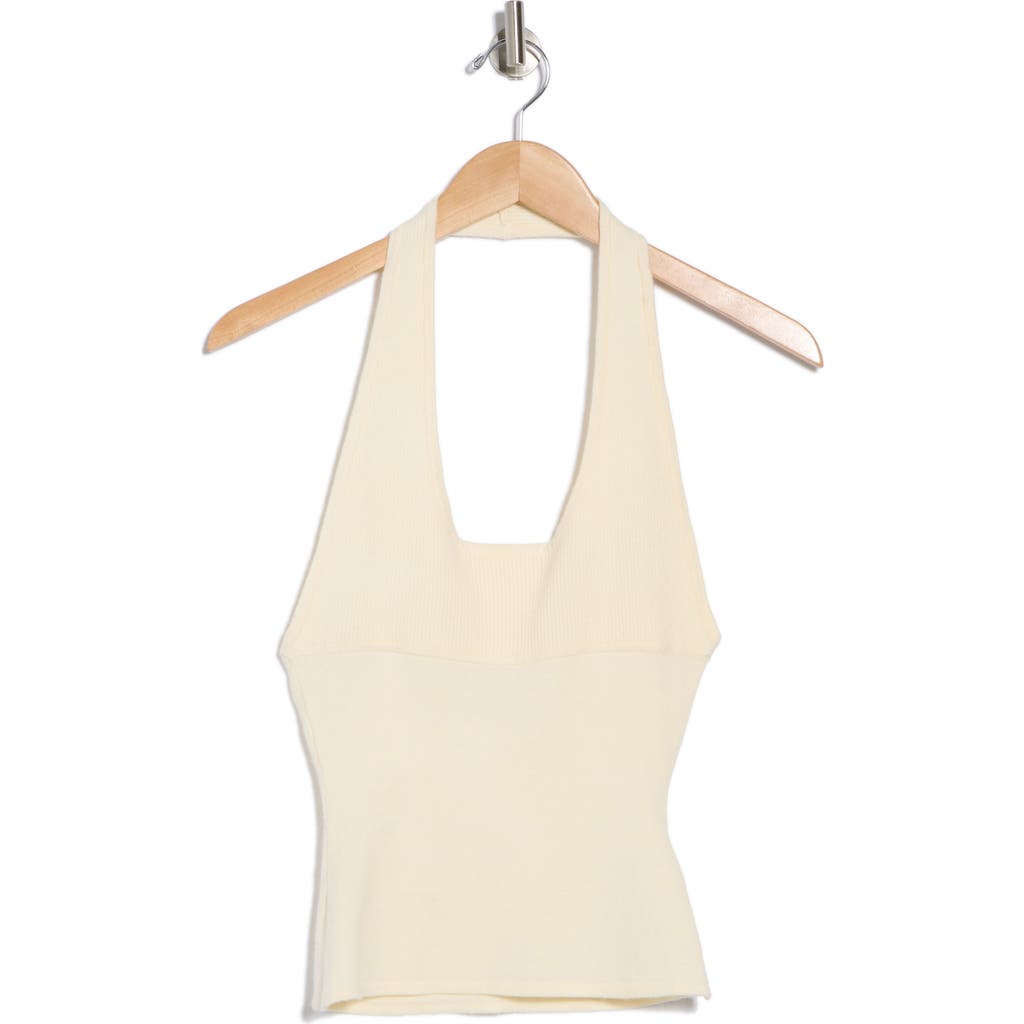 Weworewhat Scoop Halter Top In Ivory