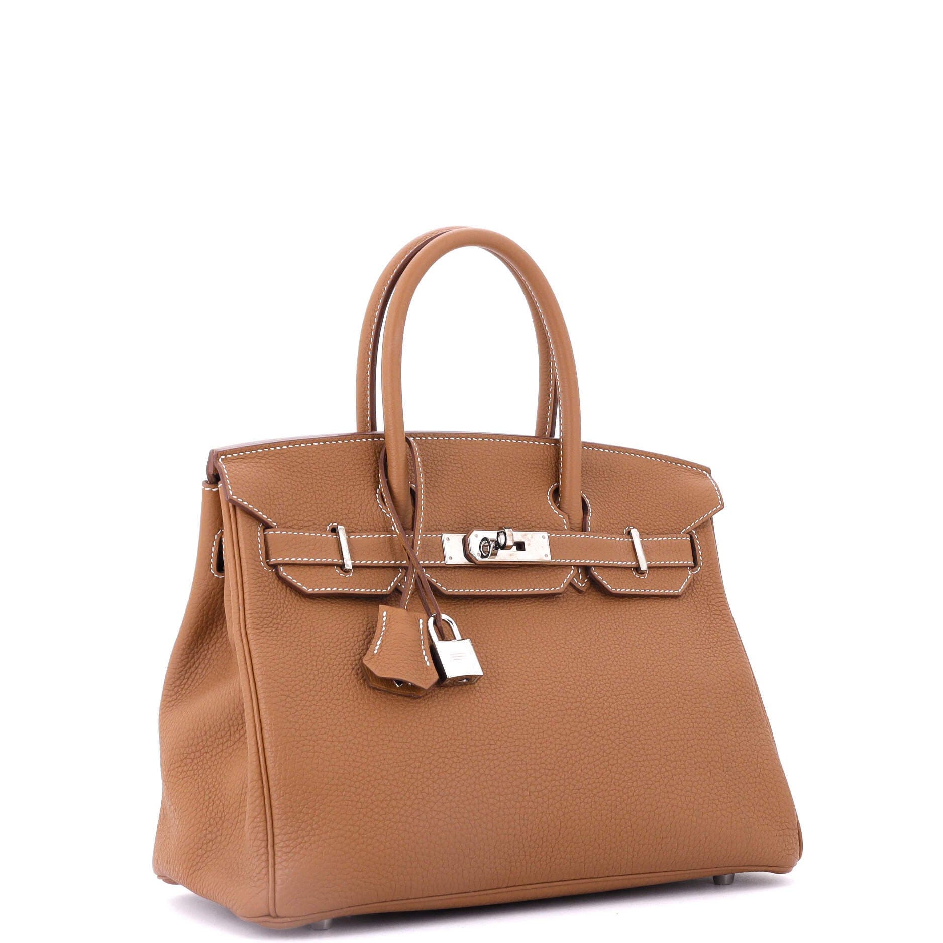 Pre-Owned Hermes Birkin Handbag Brown Togo with Palladium Hardware 30, Alternate, color, 