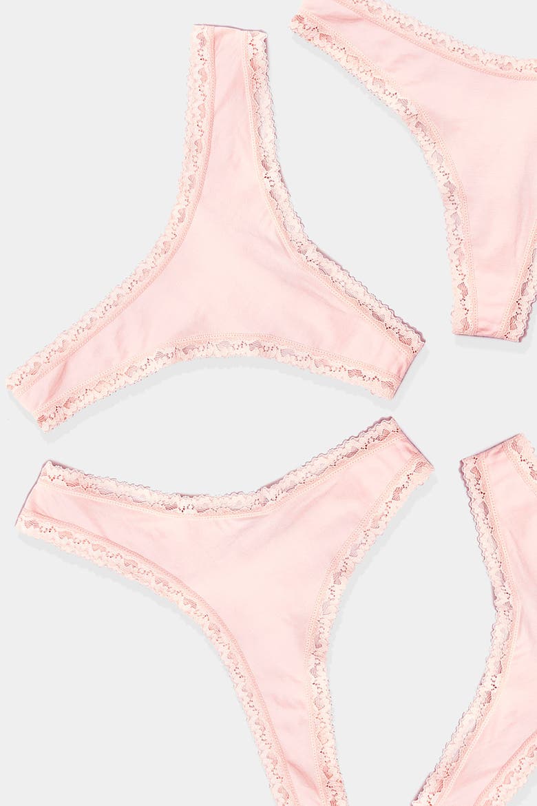 Thong Four Pack, Main, color, Pink A Boo