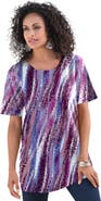 Roaman's Plus Size Cotton Ultimate Crewneck Tee