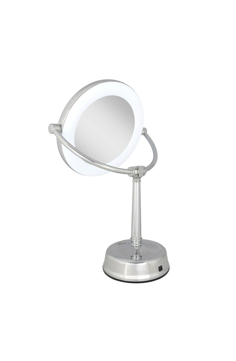 Zadro Lexington Lighted Makeup Mirror with 10X/1X Magnification, Alternate, color, Chrome