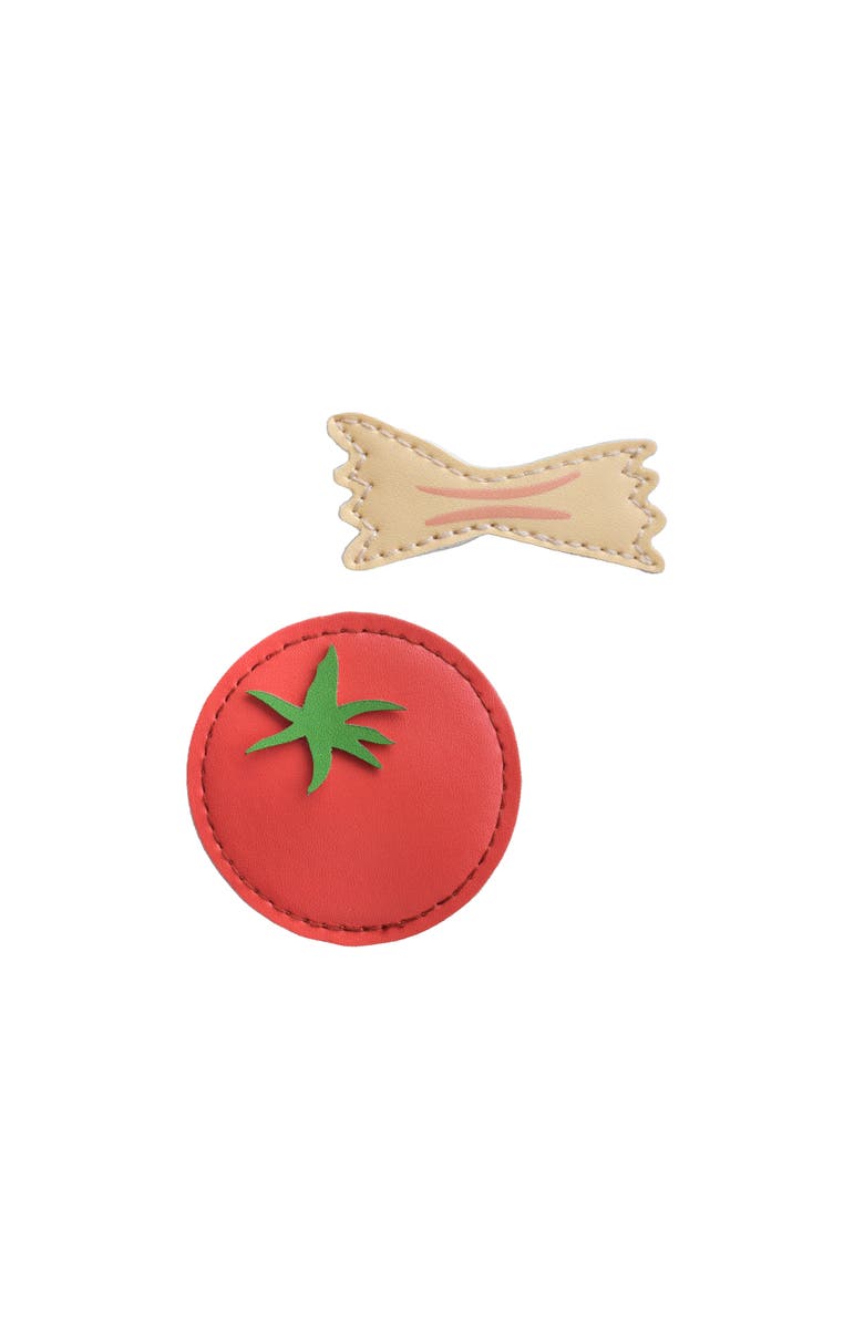 Jollity & Co. Pasta and Tomato Vegan Leather Hair Clip Set, Main, color, Assorted Pre-Pack