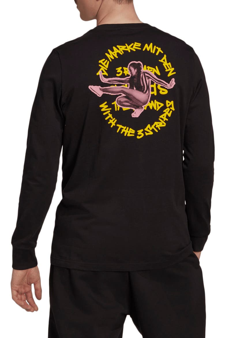 Unite Long Sleeve Graphic Tee, Alternate, color, BLACK